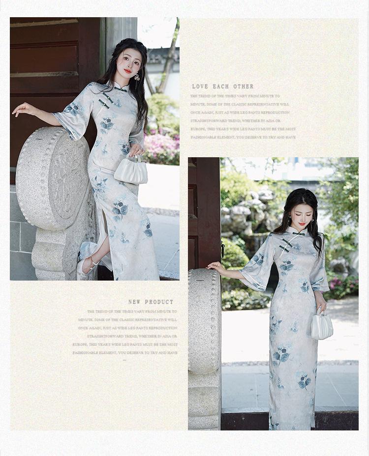 2025 Modern Chinese Big Sleeve Qipao: Elegant Retro-Inspired Daily Wear for Young Women