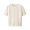 New Fashion Versatile Twist Crew Neck Knitted Short Sleeve T-Shirt Commuter Casual Pullover