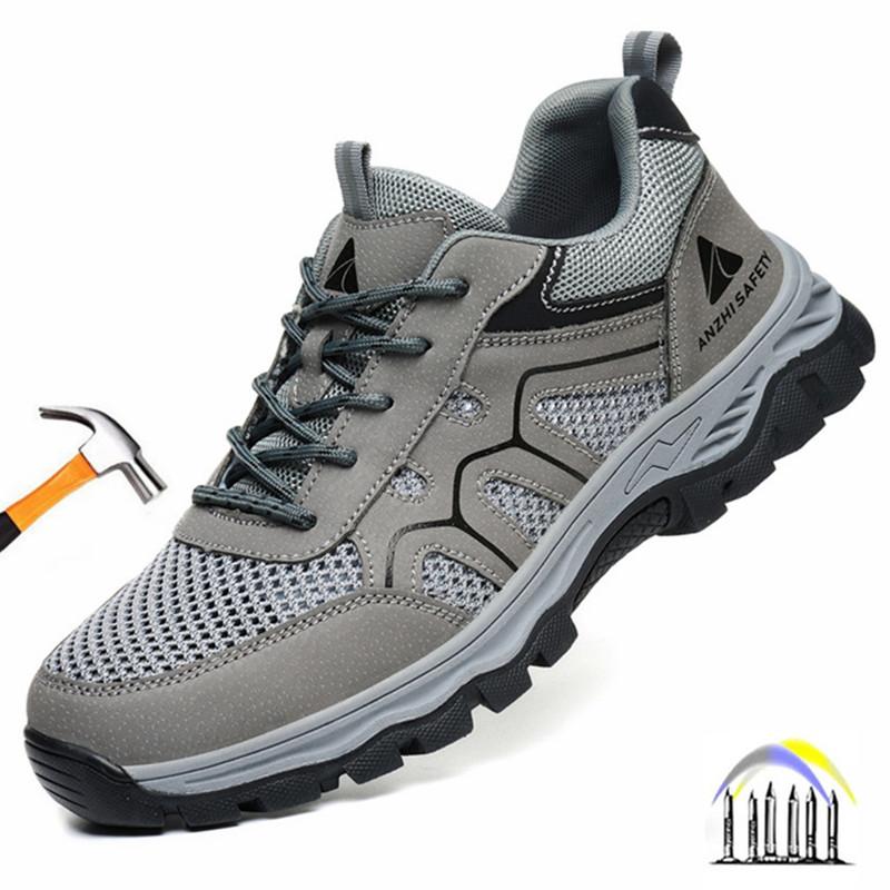 summer breathable safety shoes mesh work shoes men lightweight safety sneaker for men women industrial steel toe safety boots