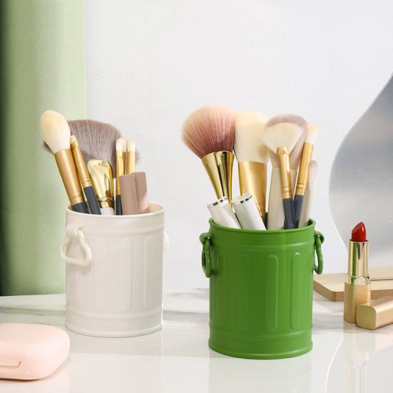 Cartoon Pen Holder Retro Sausage Mouth Bucket Plastic Pen Holder Large Capacity Desk Organizer for Stationery Makeup Brushes