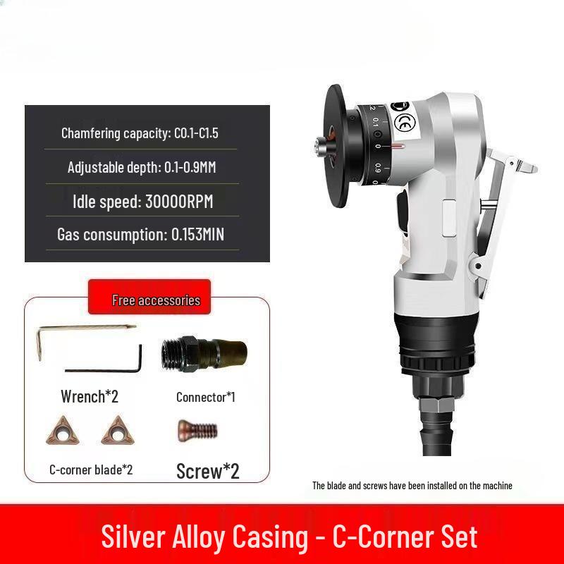 Handheld 45° Pneumatic Chamfering Tool for Metal/Wood - Mini C/R-Corner Edge Trimmer & Polisher