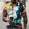 3D digital printing teen men's short-sleeve top, multifunctional and breathable