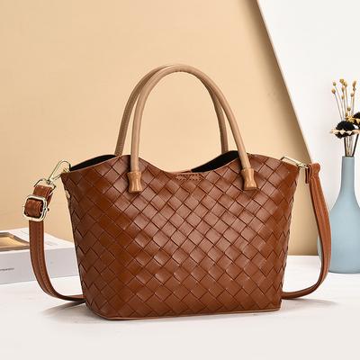 Monochromatic PU Leather Women's Shoulder Bag Women's Bucket Bag Crossbody Bags Luxury Women's