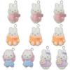 3D Cartoon White Rabbit Plush Ornament & DIY Earrings Phone Lanyard Accessories