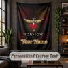 Arazzo da Parete Personalizzato, Testo Personalizzato Bon Jovi, Tessuto Morbido Arte da Parete per Decorazione Interna