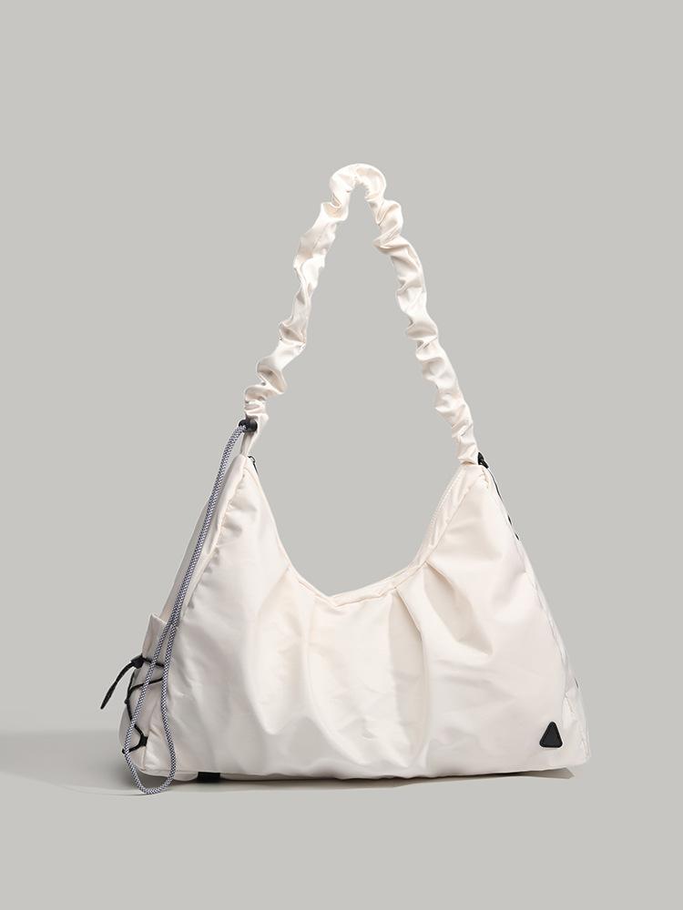 

Niche lightweight pleated handbag bag women s Korean versatile shoulder messenger bag large-capacity yoga sports fitness bag белый