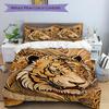 3pcs Tiger Art Print Duvet Cover Set - Machine Washable, Includes 1 Cover and 2 Pillowcases, No Core Included yy251013052
