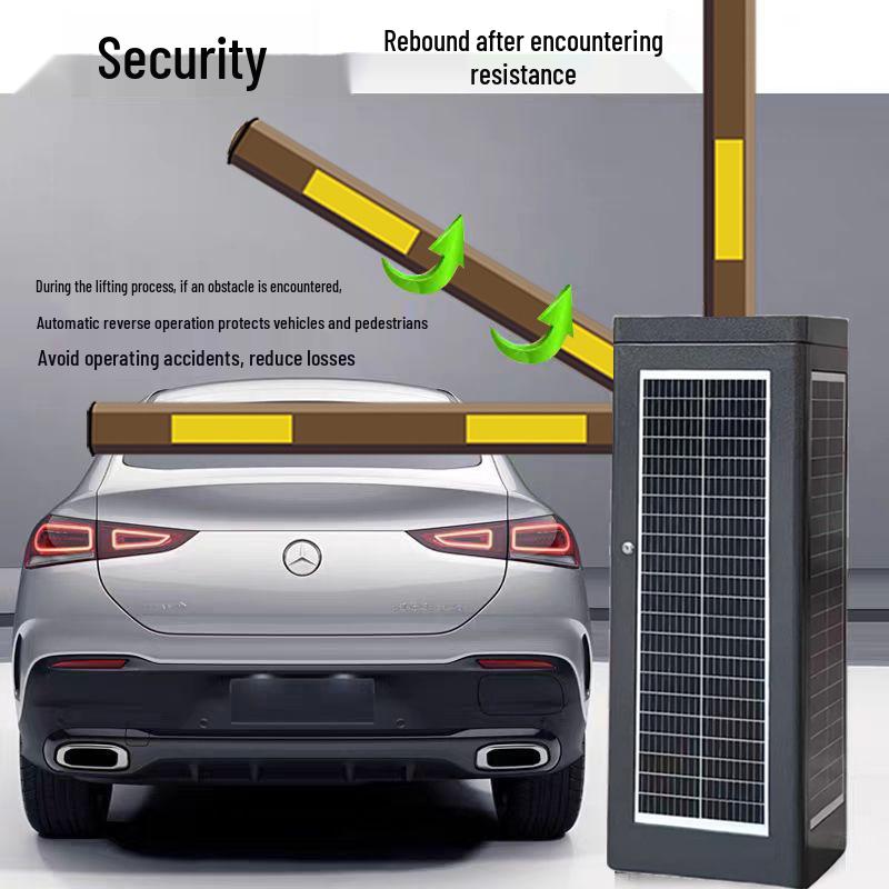 Wireless Solar-Powered License Plate Recognition Barrier Gate for Parking Lots