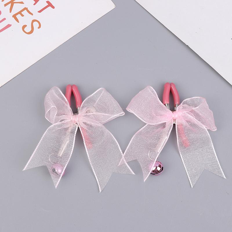 1 Pair Bells Lace Metal Bondage Nipple Clamps Chain Clips Labia Slave Women Toys Adult Sex Games Breast Stimulate