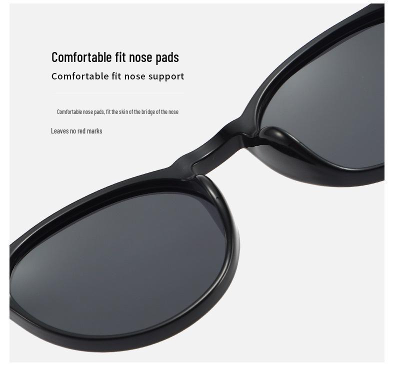 Retro TR90 Polarized Round Frame Sunglasses - Fashionable Celebrity Street Style Shades
