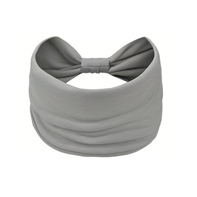 

Однотонная эластичная спортивная повязка на голову с широким краем для женщин - Влагоотводящий дизайн «Макарон» светло-серый