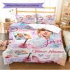 Personalizowany zestaw pościeli z wzorem jaskółek Poszewka na kołdrę Poszewka na poduszkę Wystrój domu Prezent (1 * poszwa na kołdrę + 2 * poszewki na poduszki, bez rdzenia)