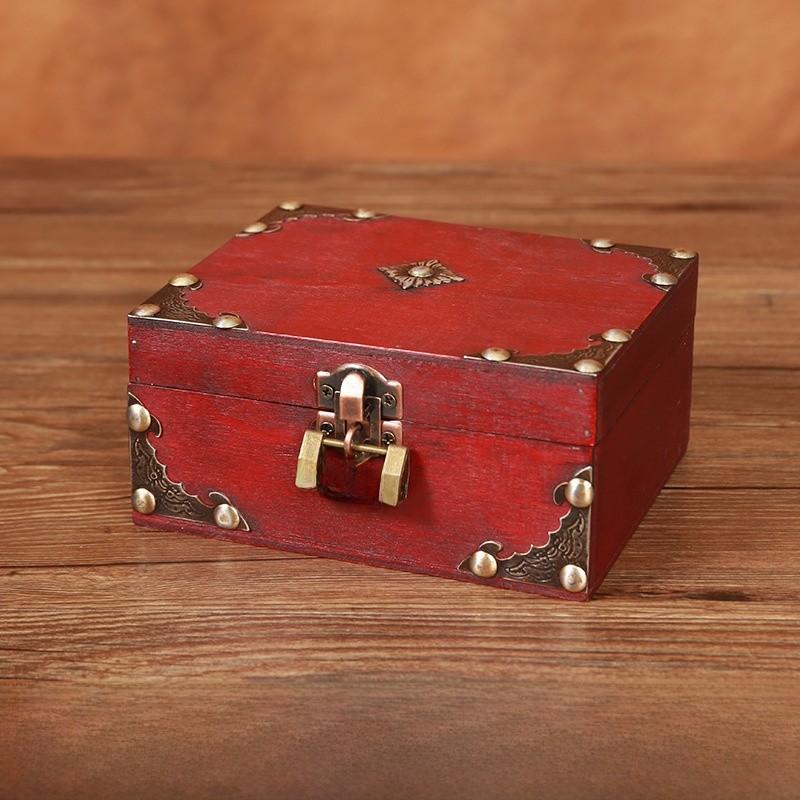 Vintage Girl Wooden Storage Box With Lid Jewelry And Organization Accessories