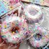 Simulation Doughnut Squeeze Toy Stress Relief Sequin Donut Pinch Sensory Toy Simulated Dessert Fidget Toy Students Office Workers Gift