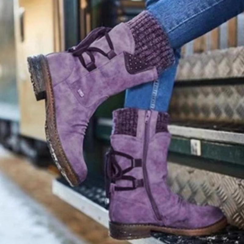 Botas retro de mujer de talla grande de media pantorrilla Botines de nieve  otoño invierno comprar a buen precio — entrega gratuita, reseñas reales con  fotos — Joom
