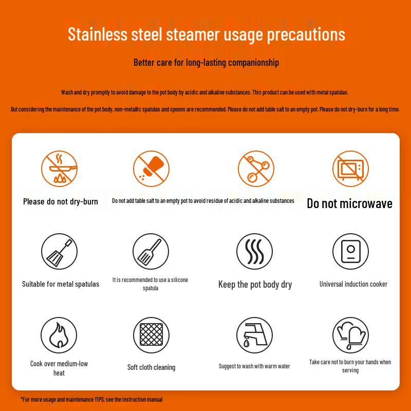 SUPOR 24cm 304 Stainless Steel Steamer & Soup Pot