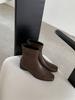 2025 Autumn New Round Head Low Tube Thin Chelsea Rear Zipper Martin Women's Short Boots