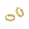 Fashion 18K Gold Plated 925 Sterling Silver Punk Chain Round Hoop Earrings for Women Girls Jewelry Gifts