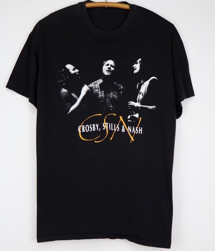 CSNY Crosby Stills Nash und Young Baumwolle Schwarz Vollgröße Unisex Hemd Unisex T-Shirt