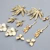 1-5 PCs Brass Plant Leaf Pendants For Jewelry Making 18K Gold Plated Earrings Charms DIY Necklace Findings