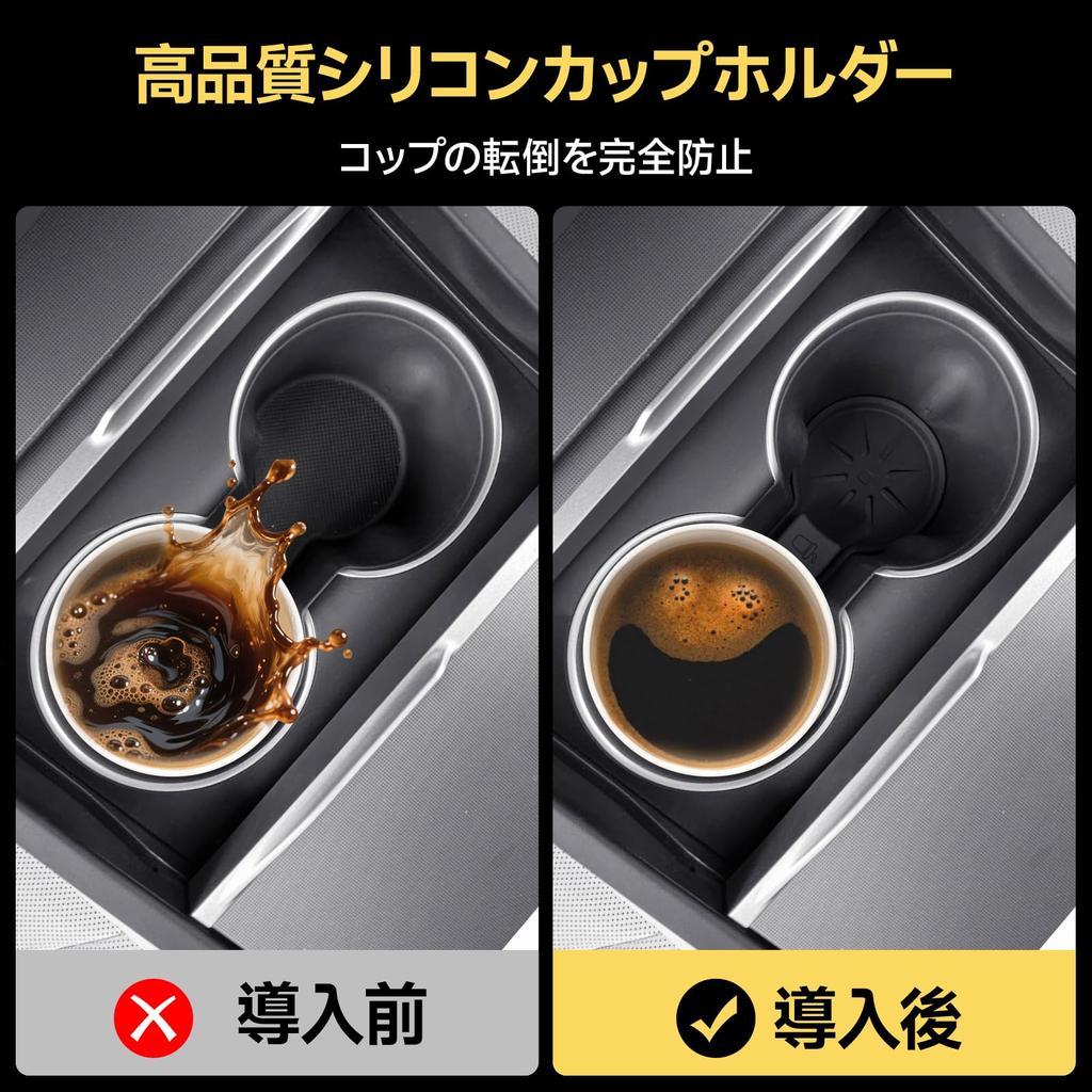 CHIYLE Center Console Storage Organizer for Tesla Model 3 Hidden Armrest Drawer with Cup Model 3 Highland Accessories 7-Piece 2024-2026 Highland,