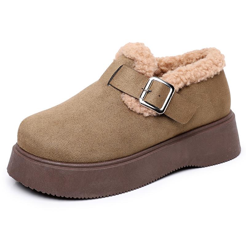 

Снежные ботинки, Женская обувь, Флисовые теплые ботинки, Повседневные и удобные, Ботинки на толстой подошве, надевающиеся в один шаг 41 зелёный