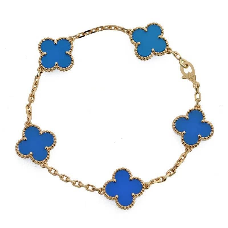 Titan stål farge rask Firkløver armbånd fem blomster armbånd smykker, den beste gaven til venner