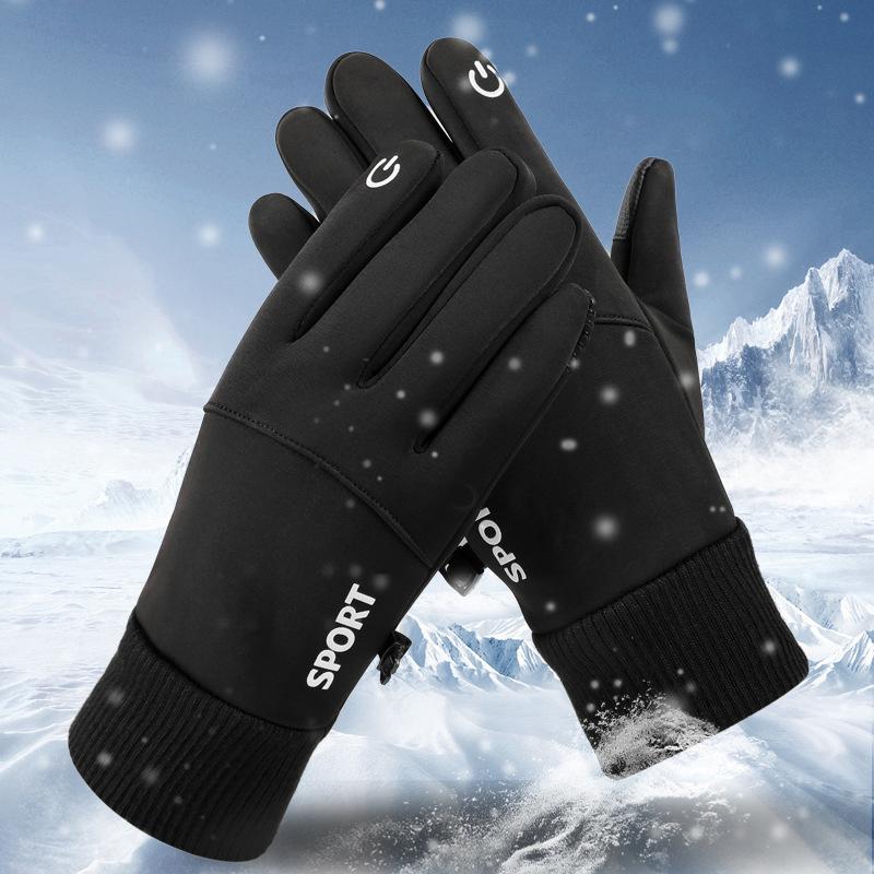 Winter wasserdichte Anti-Rutsch-warme Vollfinger-Handschuhe Outdoor-Touchscreen-Wollhandschuhe zum Radfahren