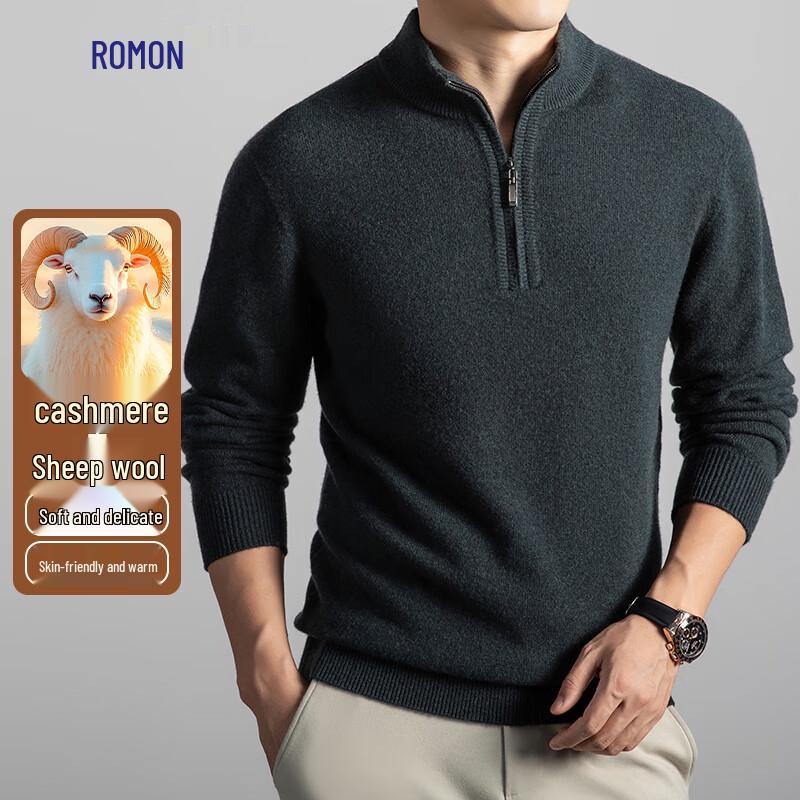 

Romano Men s Cashmere Blend Half-Zip Mock Neck Sweater 2XL
