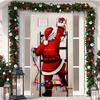 Christmas Old Man Door Banner Hanging Door Cover Banner Snowman Photography Background Indoor And Outdoor Porch Decoration