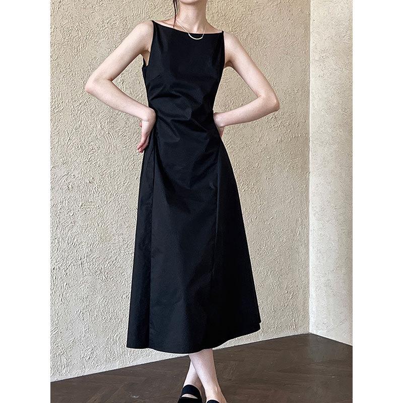 LUXI Elegant Off-Shoulder Waist-Cinched Slimming Dress - Summer 2025 Goddess Style