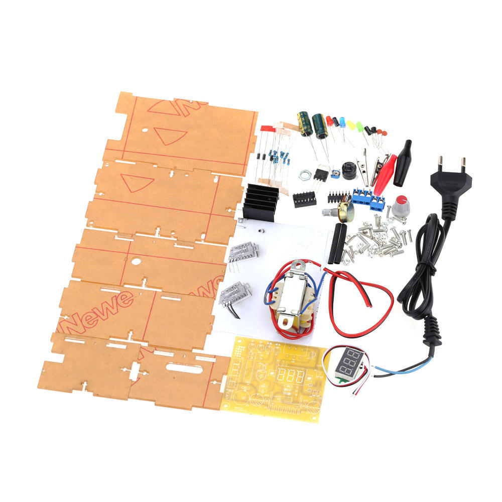 Regulated Power Supply Kit 1.25V To 12V Continuously Adjustable Output Voltage for Testing Circuit
