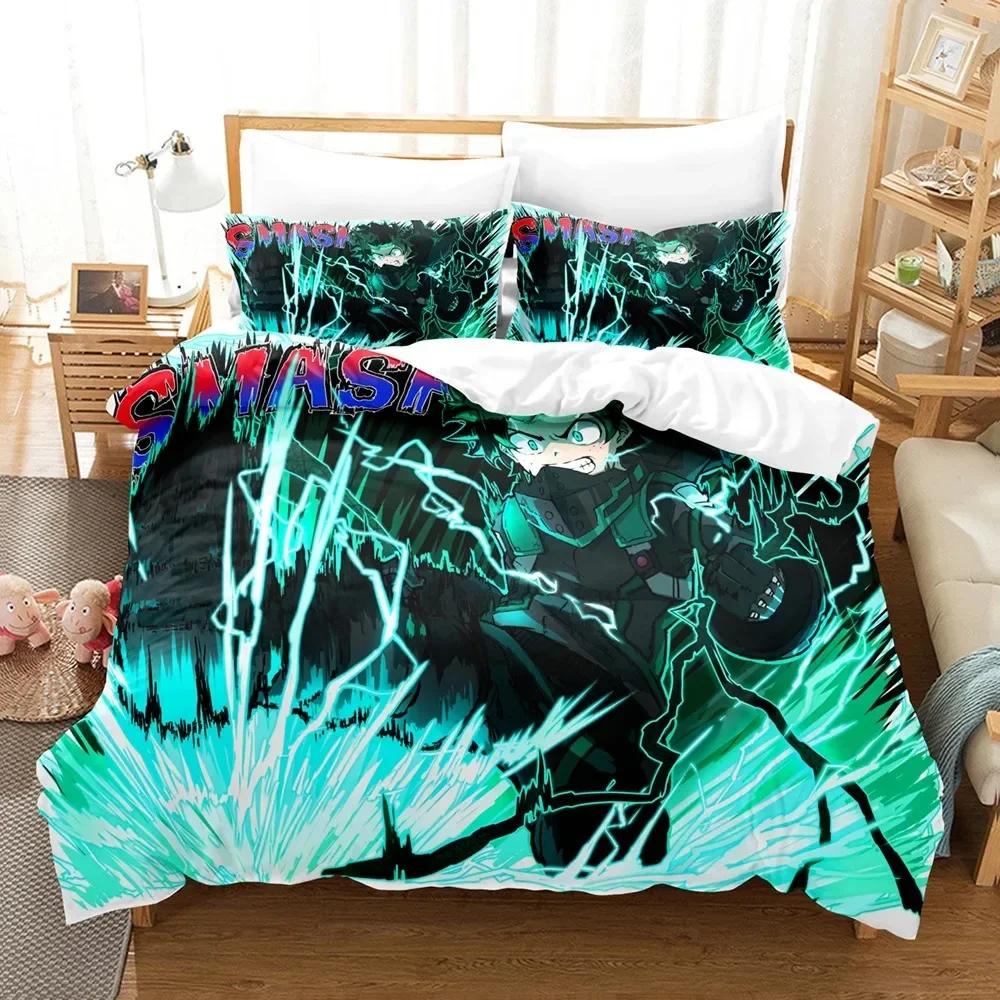 Anime My Hero Academia Beding Set Printed Bed Linen Set With Pilowcase Bed Soft Duvet Cover Soft Single Double Quen Super King-Sized Dimensionsd