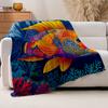 1pc Tropical Fish Coral Reef Print Flannel Blanket - High Weight Soft Warm All-Season Throw with Vibrant Underwater Design, Mach