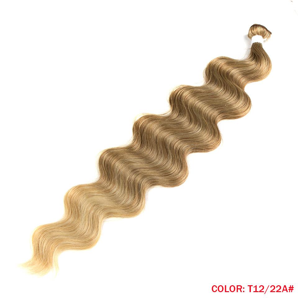 

FASHION IDOL Synthetic Hair Body Wave Hair Bundles 26 Omber Blonde Weave High Temperature Fiber Body Ponytail Hair Extensions (as the picture,26inches (66cm))