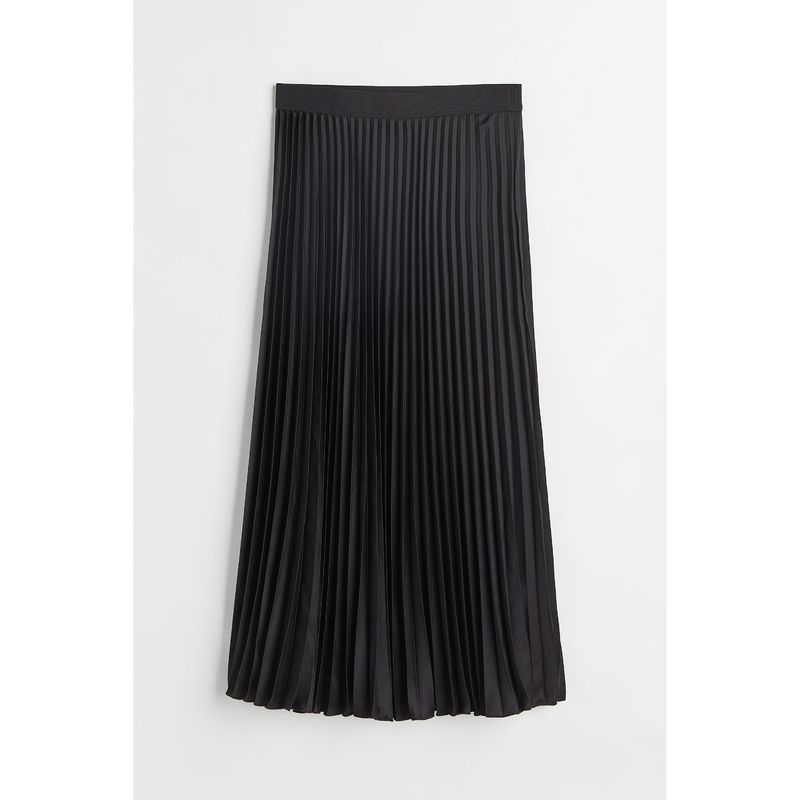 

HM Women s Skirt Autumn Women s Casual Woven Elastic Waist Pleated Pleated Skirt 0998124