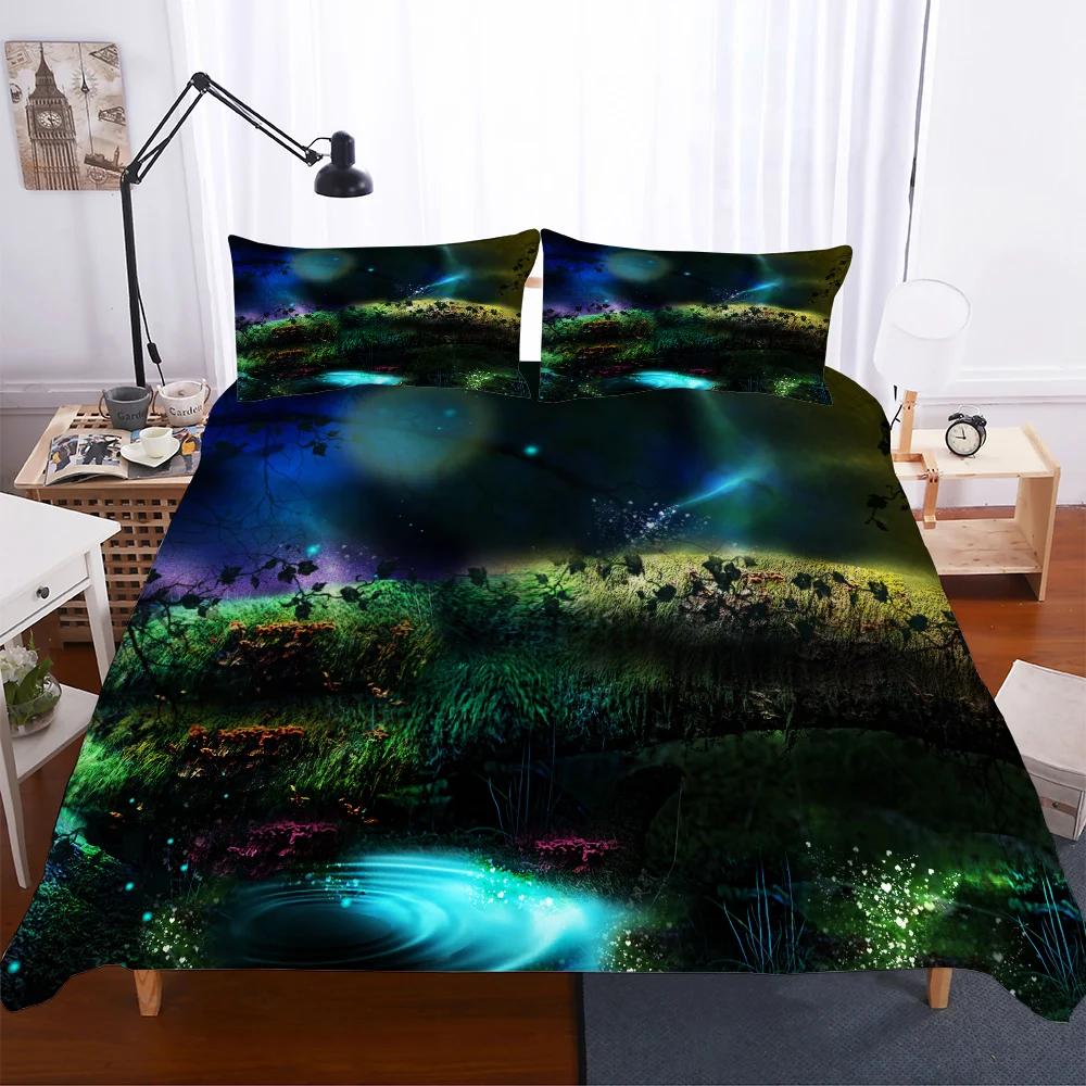 

Sewant Mushrooms King Size Bedding Set Microfiber Fabric Duvet Cover With Pillowcases Print Flowers And Trees Bed Linens Luxury EU single(135x200cm)