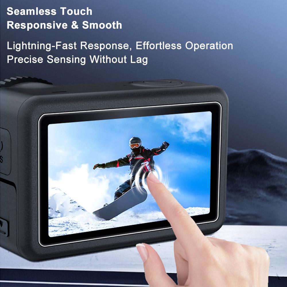 2 Set For DJI Osmo Action6 HD Tempered Glass Screen Protector 99% Light Transmission For DJI Osmo Action6 Camera Easy To Clean