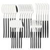 30Pcs/Set Stainless Steel Dinner Mirror Gold Dinnerware Set Knife Dessert Fork Spoon Cutlery Set Kitchen Flatware Silverware Set