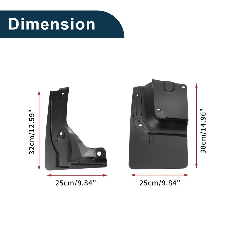TUCKBOLD Front and Rear Mud Flaps with Mounting Accessories for Toyota Hiace 7-Seater (2005-2011)