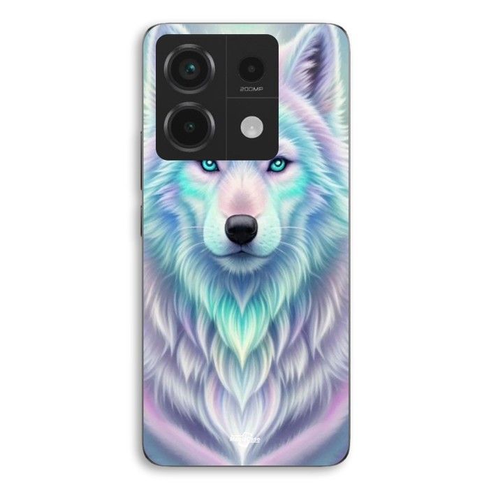Coque de téléphone - MANIACASE - Xiaomi Redmi Note 13 Pro 5G - Silicone TPU - Souple - Loup blanc reflet violet