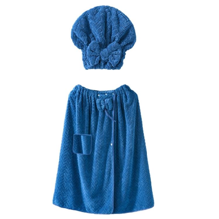 Large Size Adjustable Bath Skirt and Hair Dry Cap Set Slip Resistant Oversize Bathrobe for Women Spa Home Travel Beach