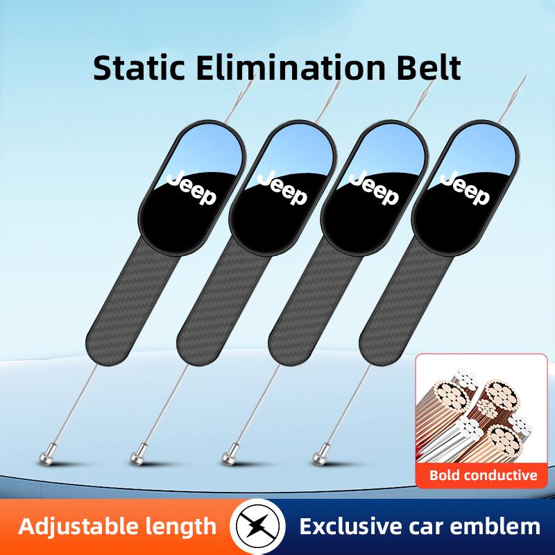 Car Anti-Static Belt Grounding Strip Adjustable Conductive Tools For Jeep Wrangler JK Gladiator Renegade Grand Cherokee Decal AKZ1