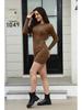 Cross-Border Fashion Cable Knit Sweater Dress: New European & American Mid-Length Autumn/Winter Women's Clothing