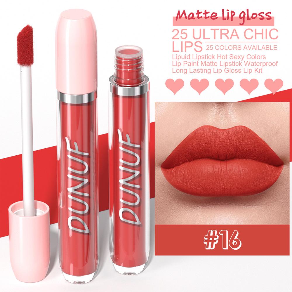 DUNUF 16-Piece Waterproof, Long-Lasting Lip Gloss Set - Non-Staining Lip Glaze