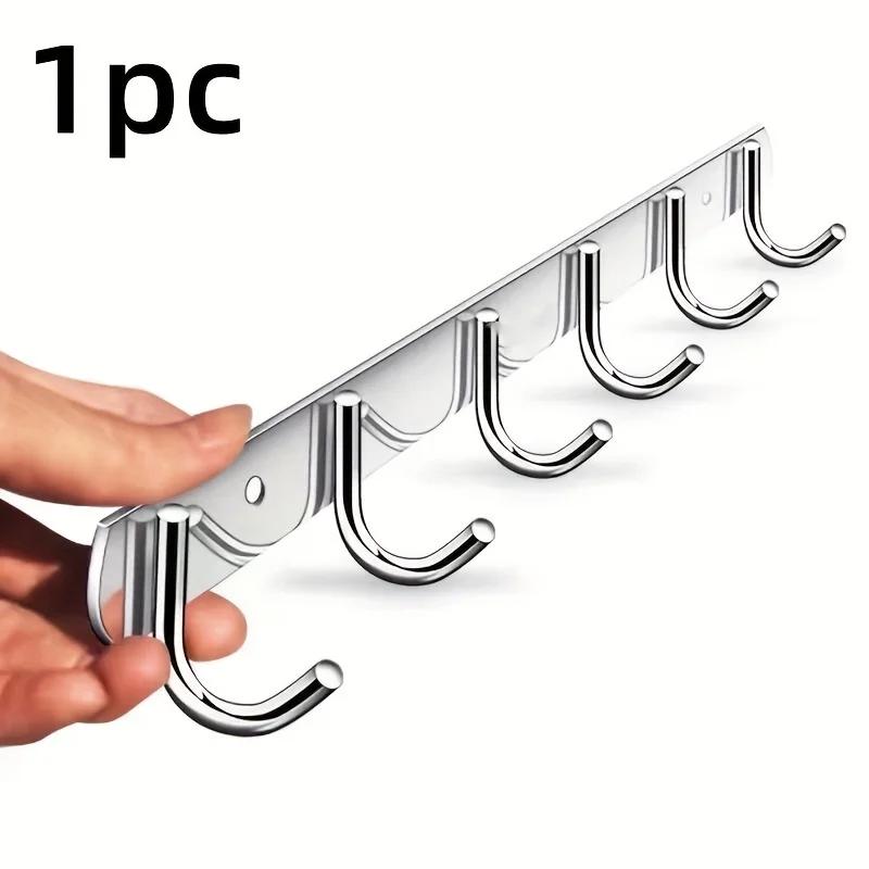 

1 шт. Клейкое настенное крепление без сверления, двойная вешалка для пальто - держатель для полотенец и одежды светло-серый