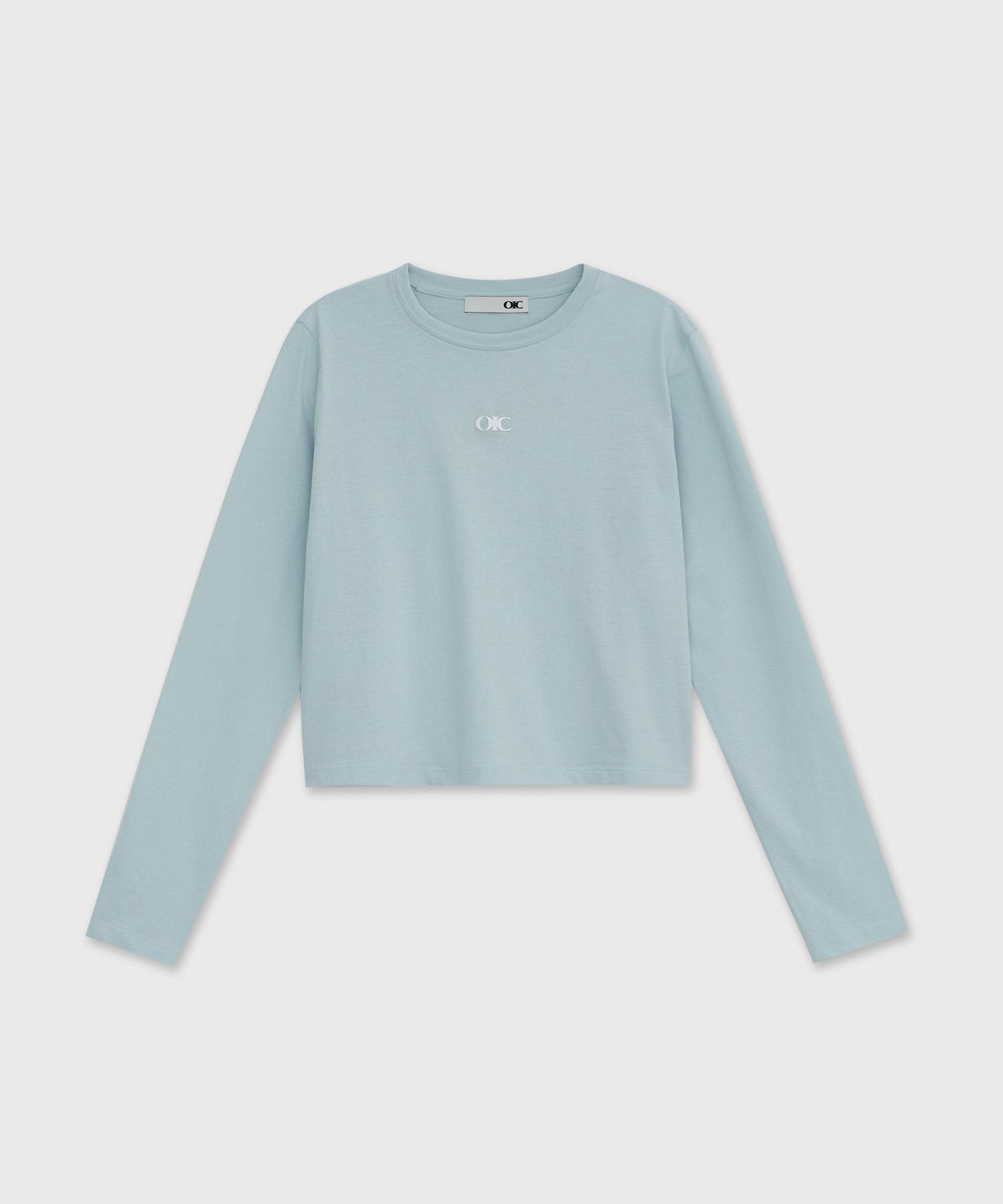 Oioi Collection New Normal Round Neck Long Sleeve T-Shirt [Sky Blue] Xs