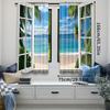 2Pcs Coastal Chic Beach Pattern Curtains Suitable For Bedroom Bathroom Living Room Dining Room Study Room Office A