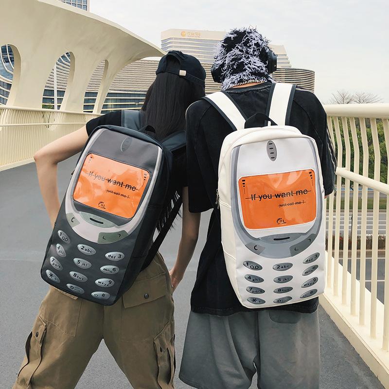 Internet celebrity backpack 2025 new Korean version high school student large capacity couple mobile phone personalized student schoolbag