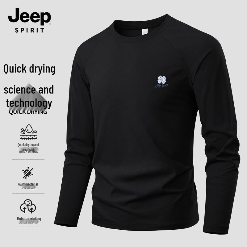 JEEP SPIRIT Men's Quick-Dry Long Sleeve Casual T-Shirt